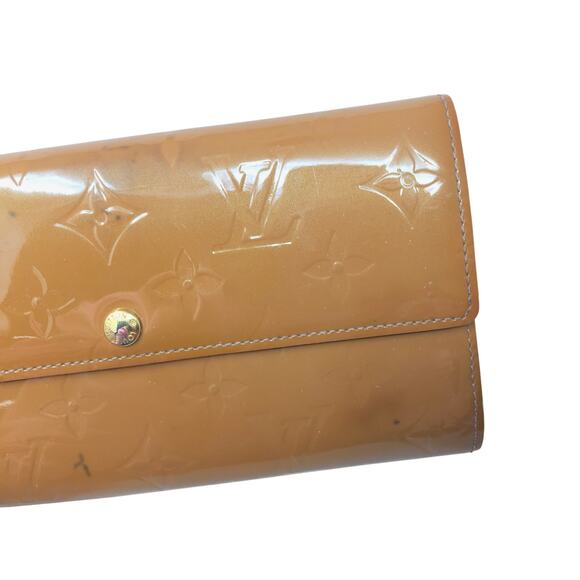 Louis Vuitton Vernis Monogram Sarah Long Wallet -Bronze / Mustard - Picture 10 of 16
